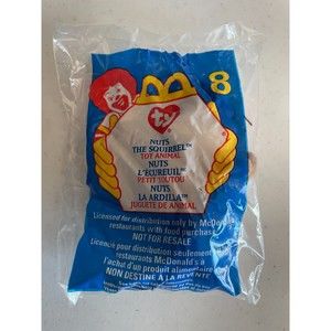Ty Teenie Beanie Baby Nuts the Squirrel #8 McDonalds Happy Meal Toy 1999